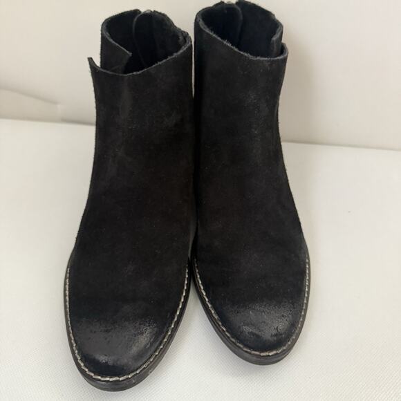 Very Volatile Aldworth Boots Casual Back Zip Ankle Bootie Black Suede Boho 8 - Picture 2 of 8